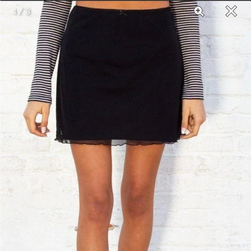 Brandy Melville Black Skirt with Striped Detail